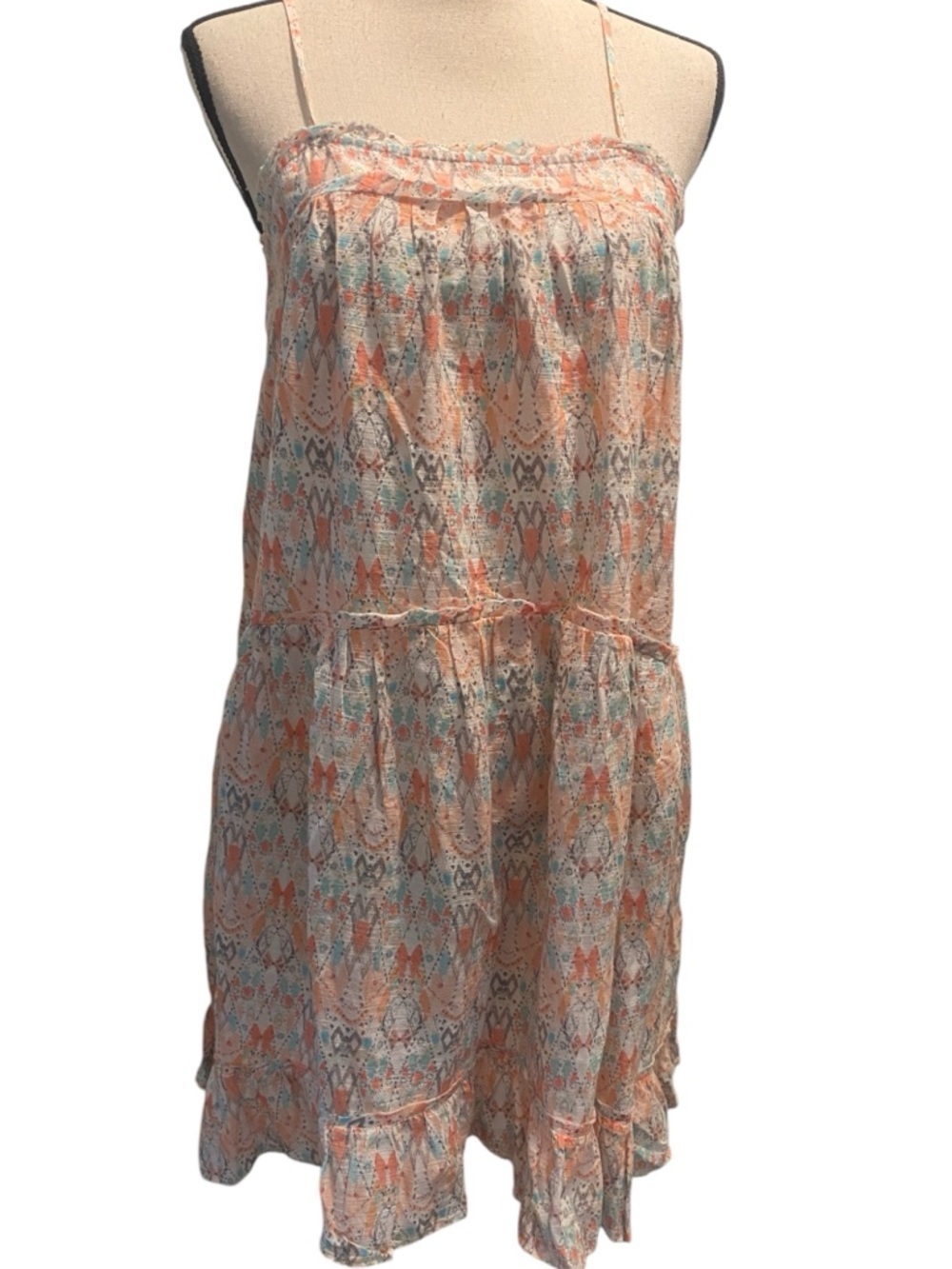 Anthropologie Women’s Lightweight Spaghetti Strap Ruffle Summer Dress New  S/M